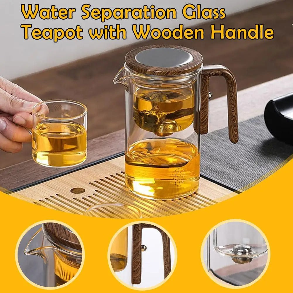 LumiGlass Glass Teapot 401–500 ml — One-Click Magnetic Filter - Desfino