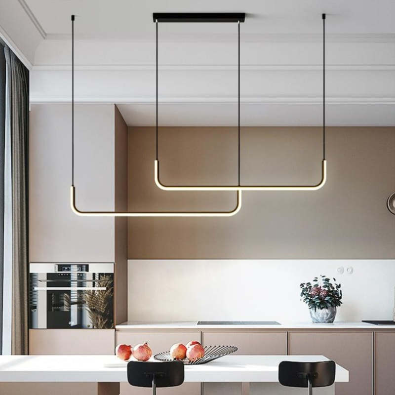 Lampa wisząca LED EdgeGlow — nowoczesna konstrukcja z metalu i silikonu - Desfino