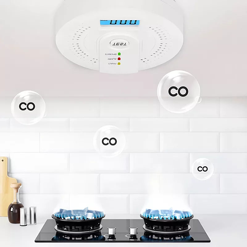 Detetor de monóxido de carbono HomeGuard — Alarme com visor LCD - Desfino