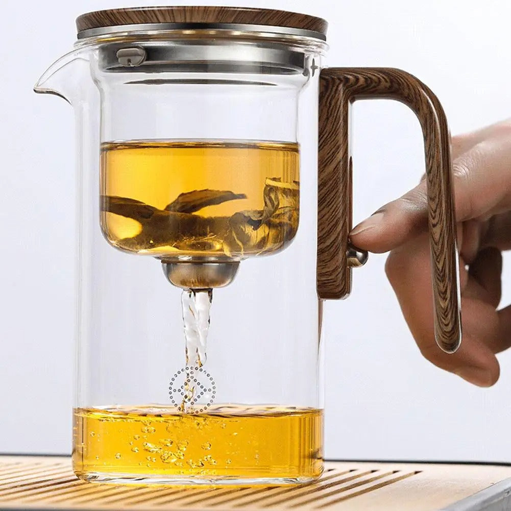 LumiGlass Glass Teapot 401–500 ml — One-Click Magnetic Filter - Desfino