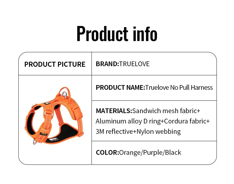 Harnais pour chien anti-traction en nylon réfléchissant AstraPaw — réglable, 2–50 kg - Desfino