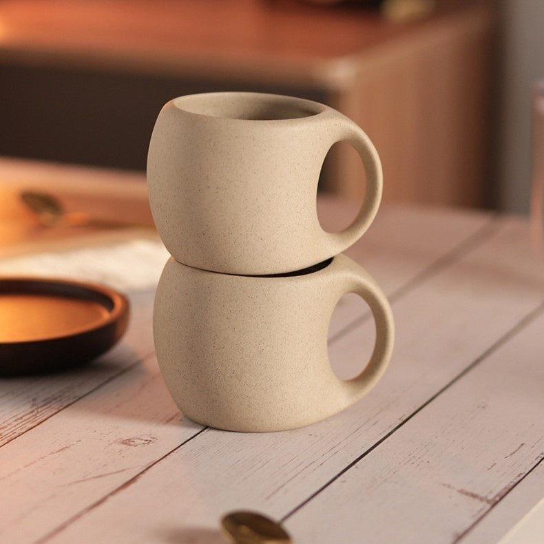 Hana Zen Japanese Inspired Ceramic Coffee Cup, Bamboo Saucer & Spoon — 250 ml