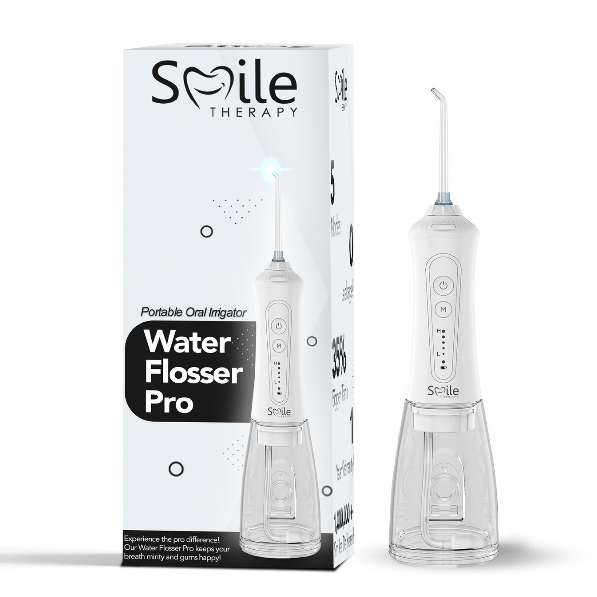 Pro 电动冲牙器 — 每分钟 1200 次脉冲，300ml 水箱，5 种模式 | Desfino