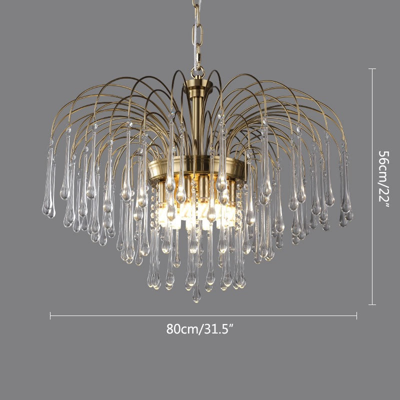 French Retro Water Drop Glass Chandelier | Desfino