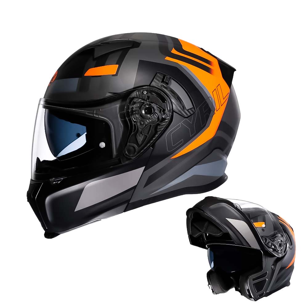Casque de moto modulable — DOT & ECE, double visière, doublure lavable - Desfino