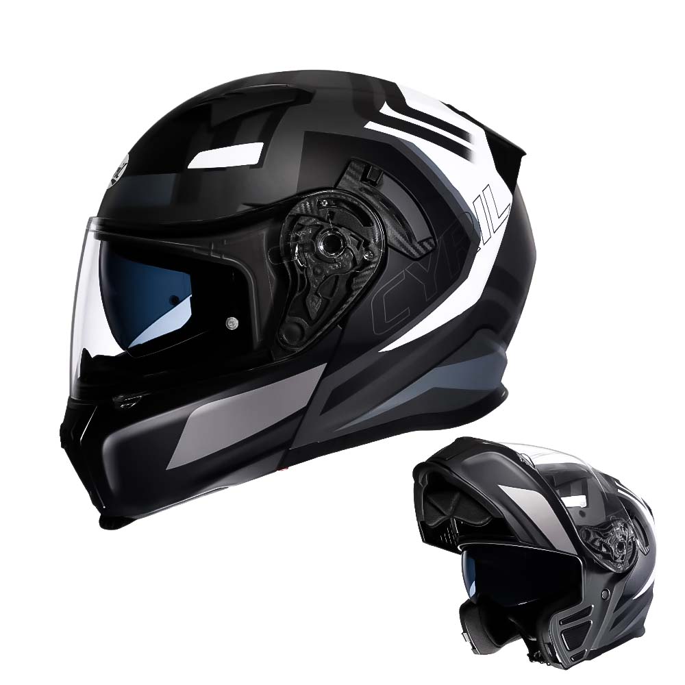 Casque de moto modulable — DOT & ECE, double visière, doublure lavable - Desfino