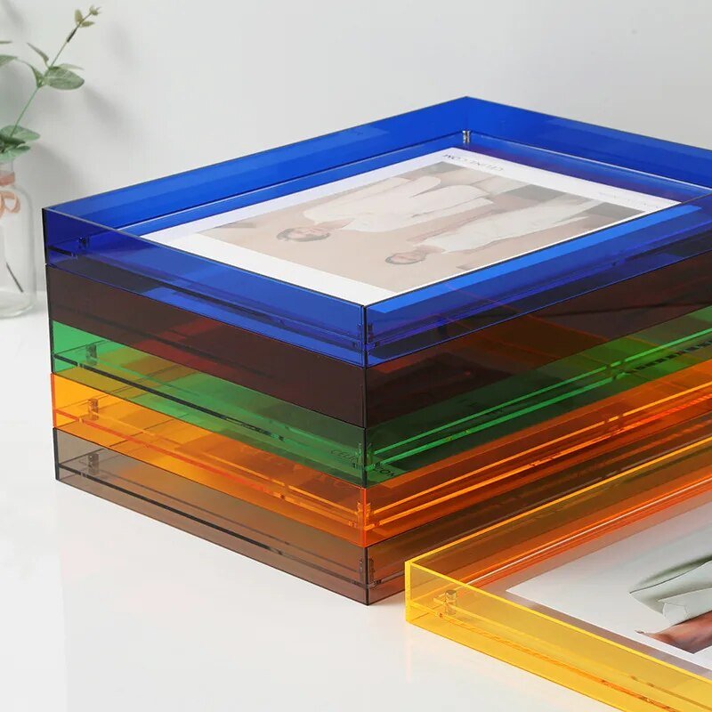 NovaGlass Bilderrahmen aus farbigem transparentem Acryl — modernes Rechteck - Desfino