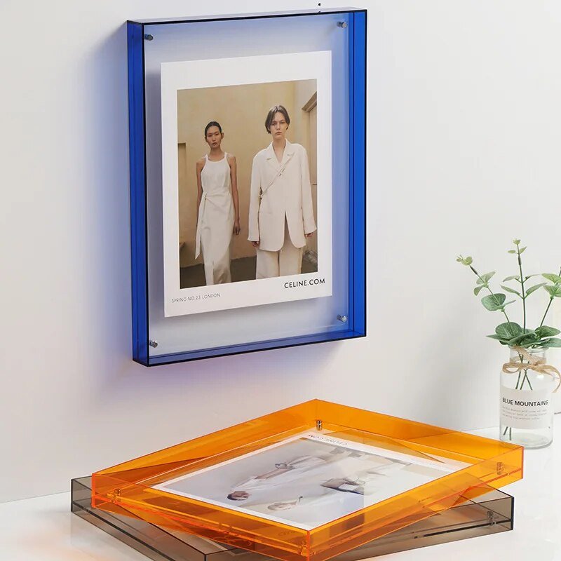 NovaGlass Bilderrahmen aus farbigem transparentem Acryl — modernes Rechteck - Desfino