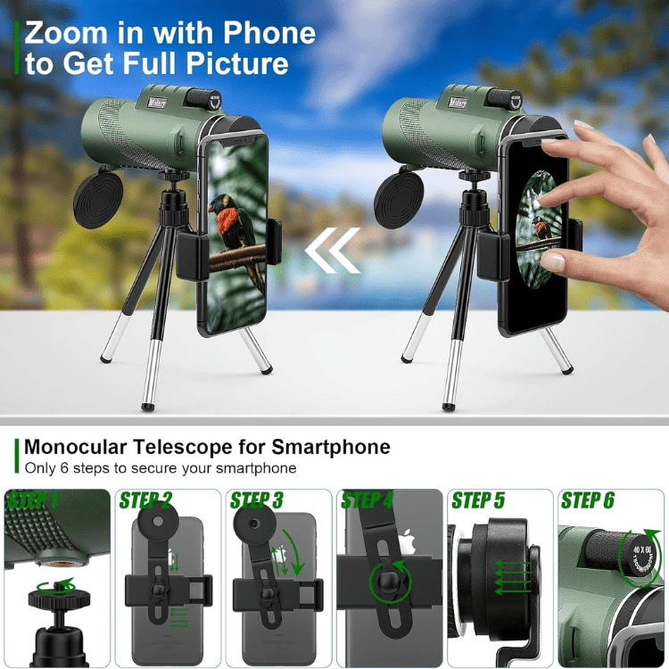 Kompaktowy monokular Arden — 600x HD, ultra zbliżenie, poniżej 200 g - Desfino