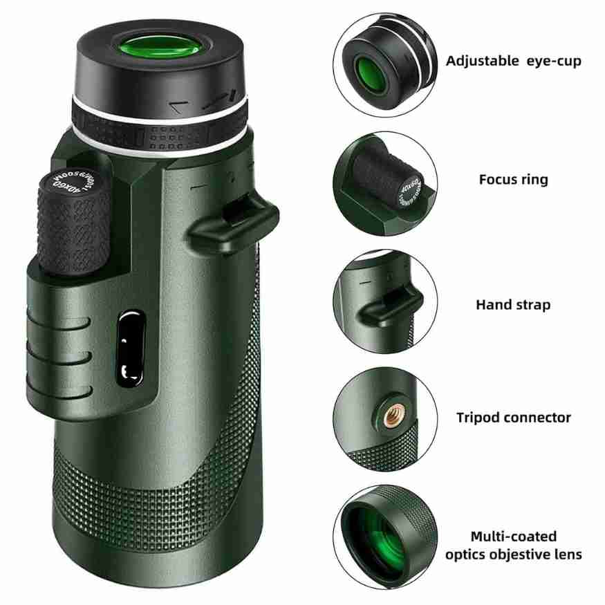Kompaktowy monokular Arden — 600x HD, ultra zbliżenie, poniżej 200 g - Desfino