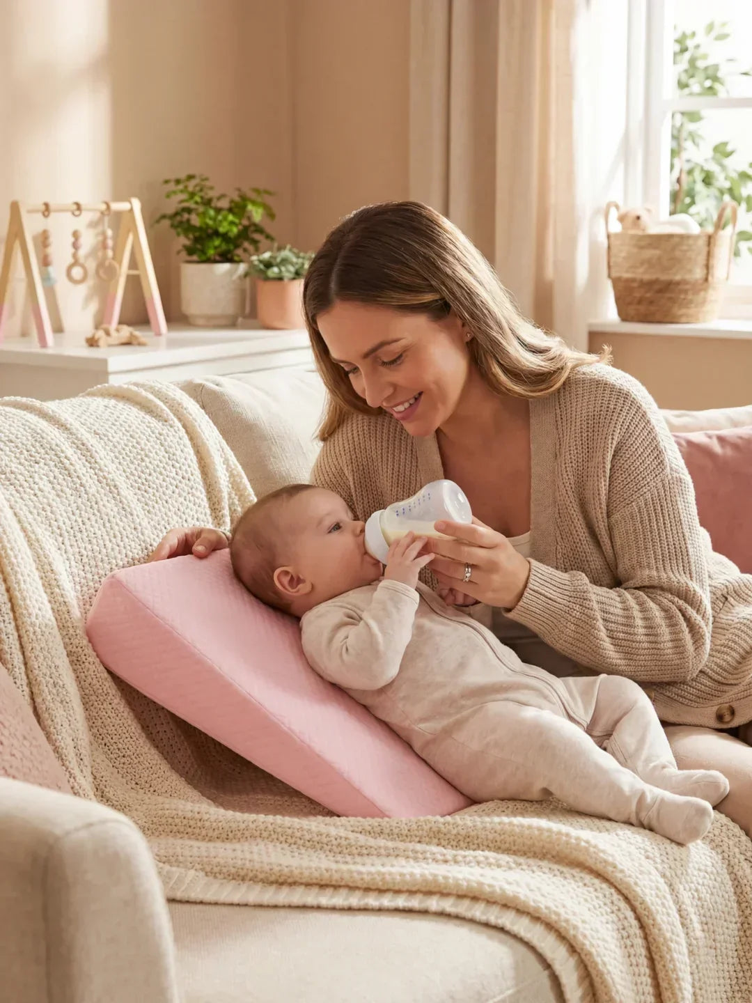 Babykeilkissen – Memory-Foam-Kern, integrierter waschbarer Bezug