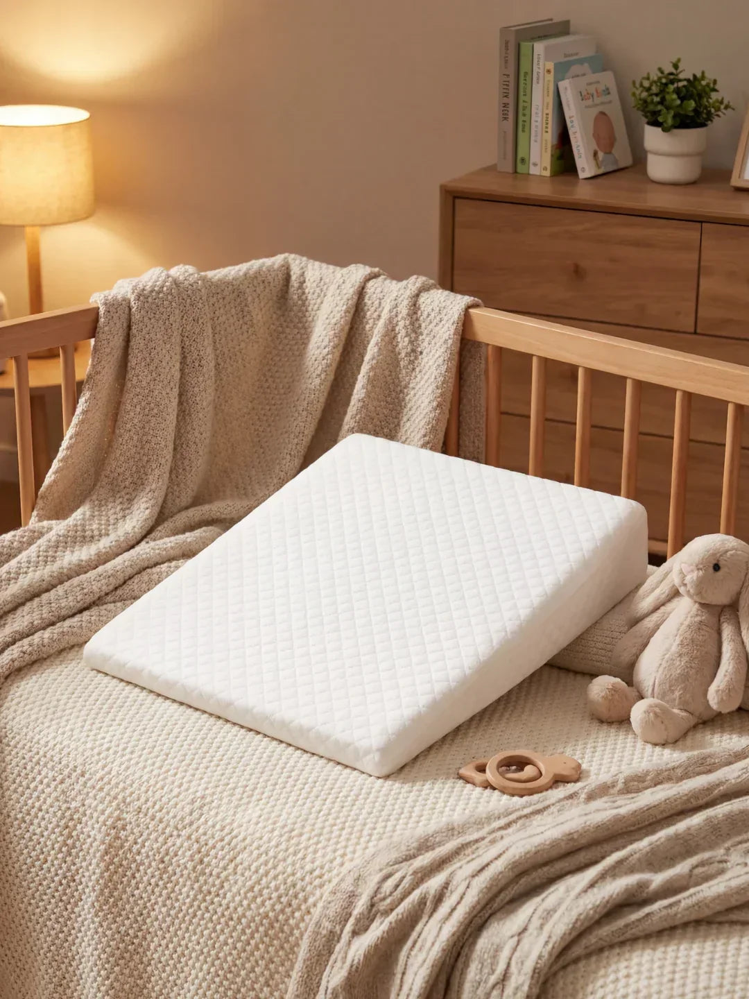 Babykeilkissen – Memory-Foam-Kern, integrierter waschbarer Bezug