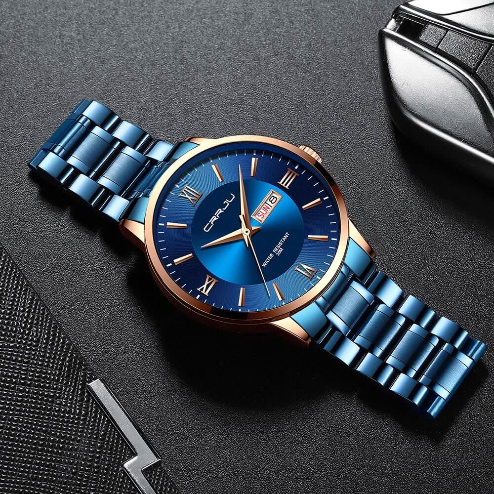 Men’s Stainless Steel Waterproof Sport Quartz Watch