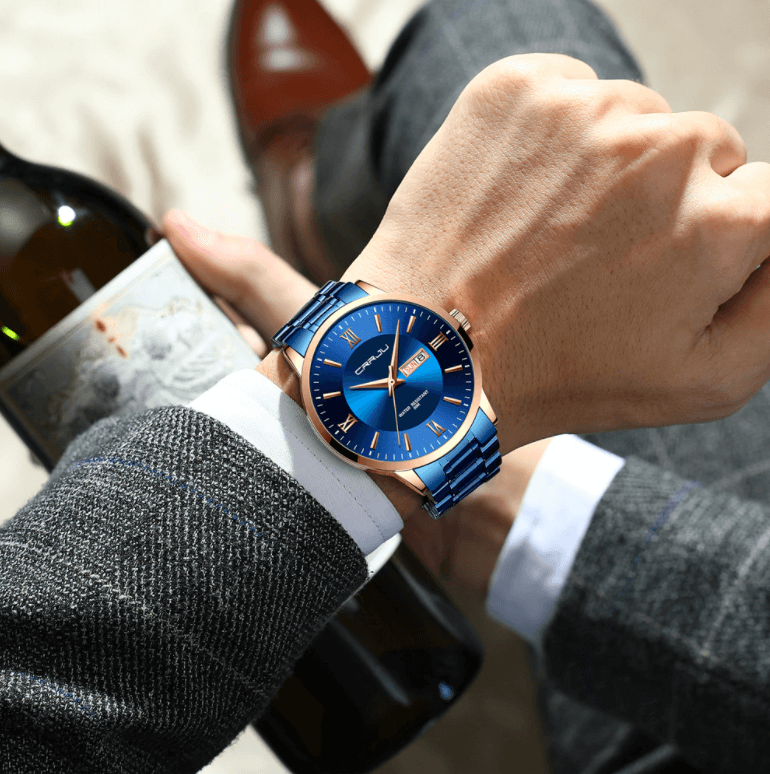Men’s Stainless Steel Waterproof Sport Quartz Watch