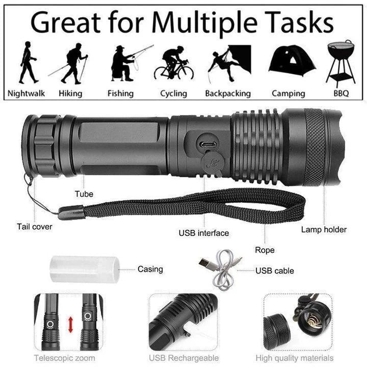 VoltRidge Pro Max XHP50.2 LED-lommelykt — 90,000 lumen - Desfino