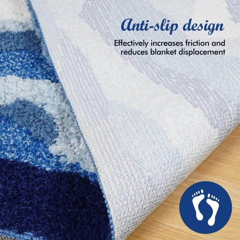Marisyl getuft oceaangolventapijt — antislip decoratief vloerkleed - Desfino