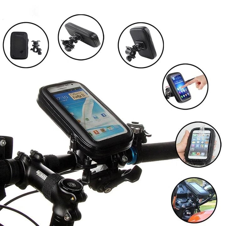Uchwyt na telefon na kierownicę AquaRide — wodoodporny, powerbank 5000 mAh - Desfino