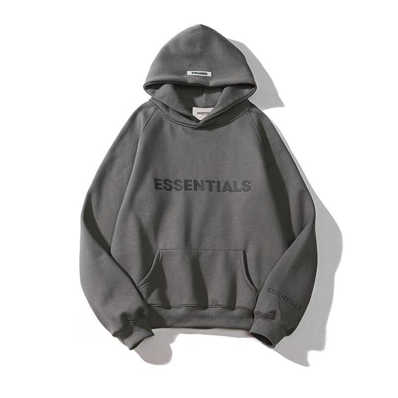 Fear of God Essentials Hoodie — 100 % Baumwolle, lockere Passform, Kängurutasche - Desfino