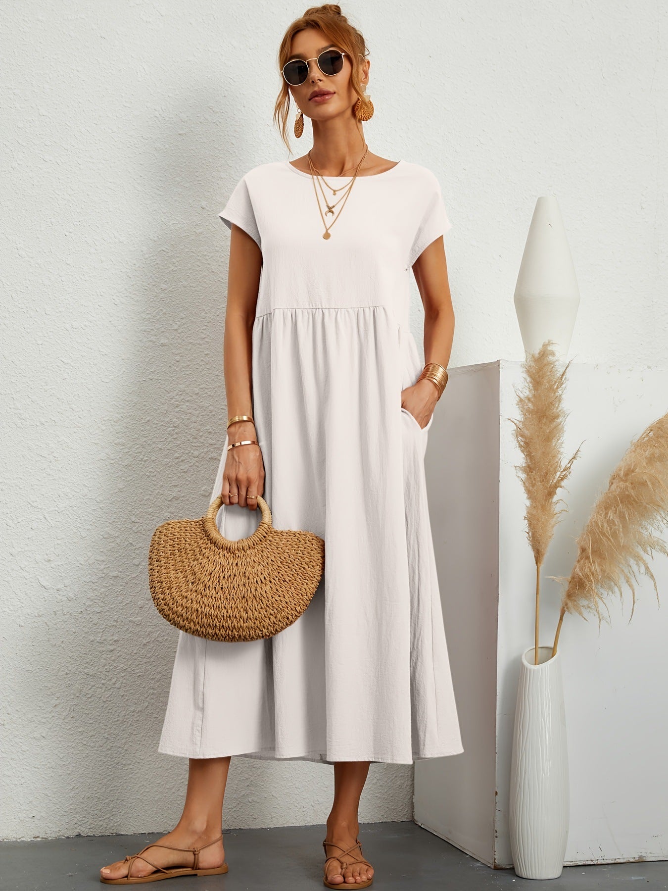 Robe Longue Fluide avec Poches