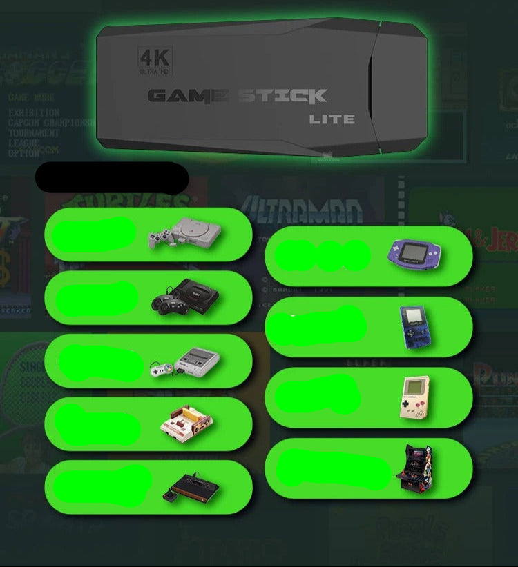 Vanta retrospel-konsol med 64 GB - över 20 000 spel, 4K, 2 trådlösa handkontroller - Desfino