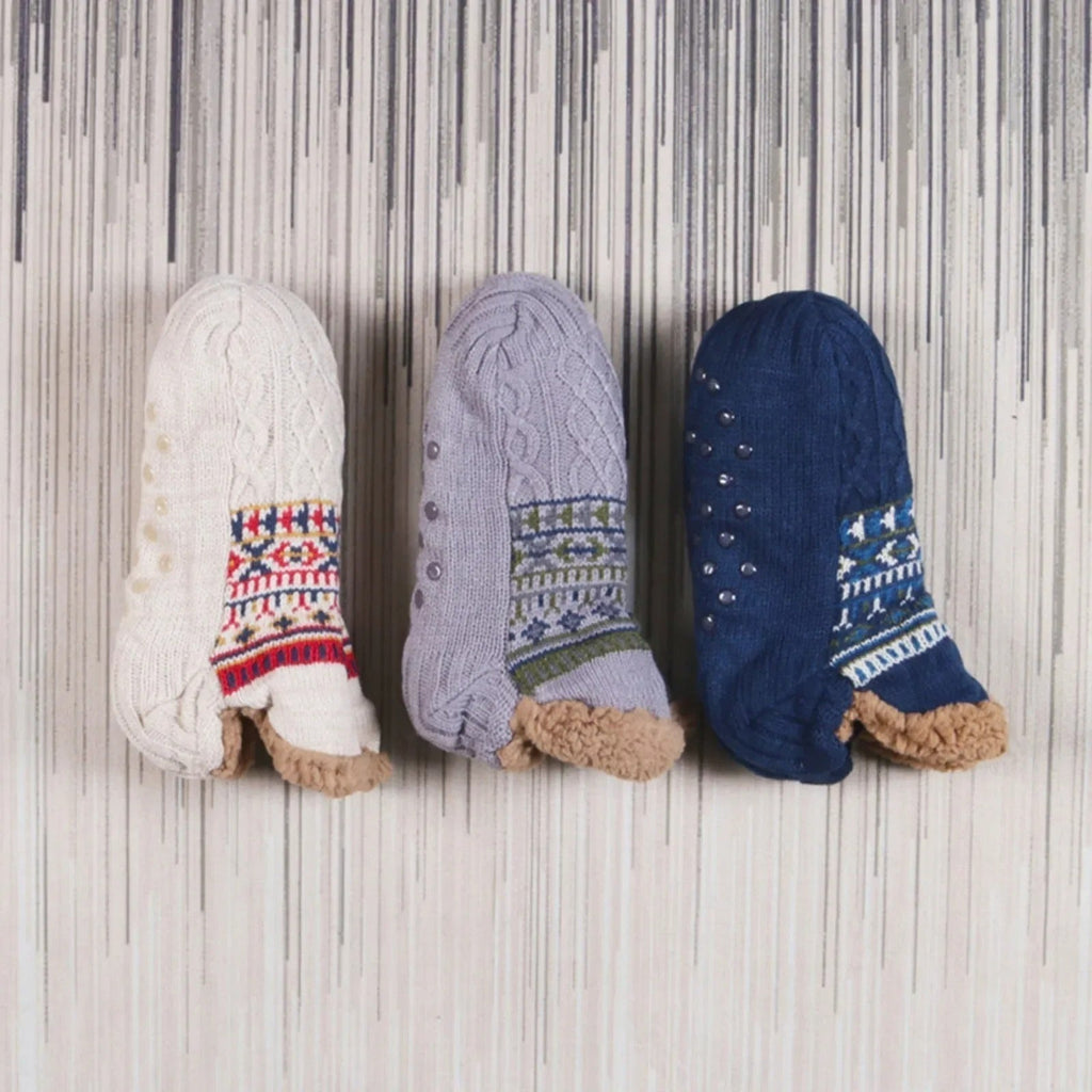 Meias de inverno aconchegantes GlacierGrip — quentes e felpudas, solas antiderrapantes - Desfino