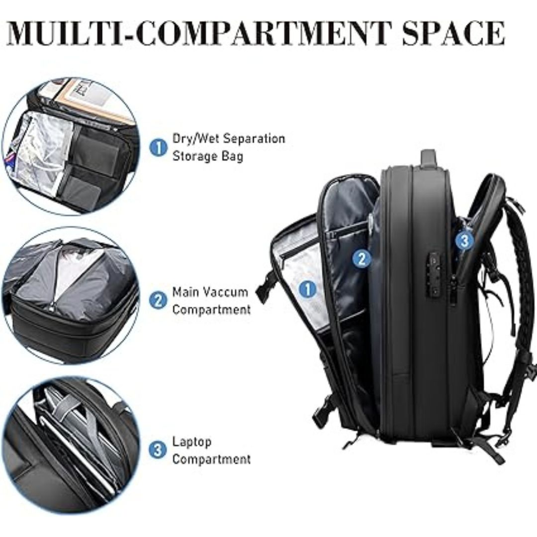 AeroSeal-reisrugzak met vacuümcompressie — Eenrichtingsventiel - Desfino