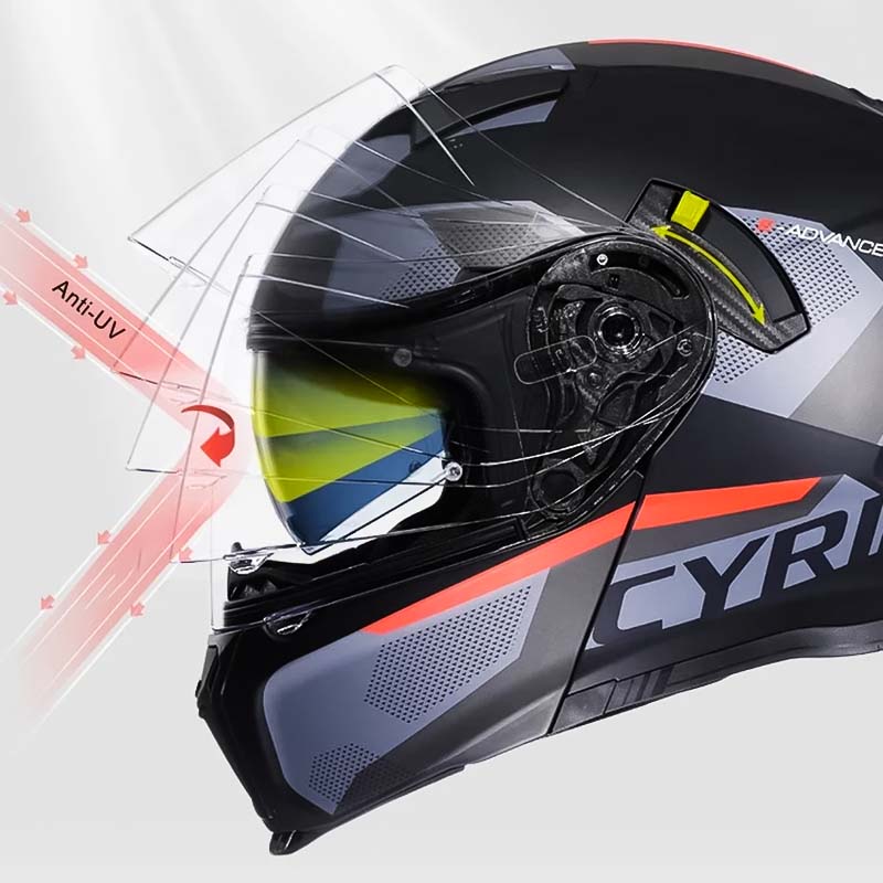 Casque de moto modulable — DOT & ECE, double visière, doublure lavable - Desfino