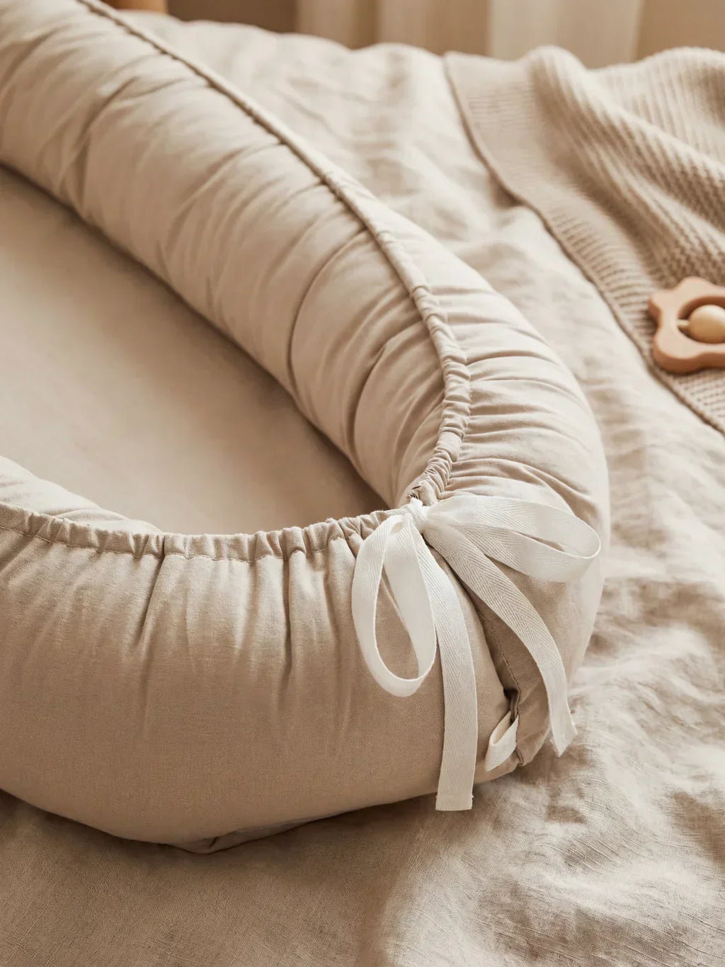 Soft Cotton Baby Sleep Nest — Cozy Contoured Design
