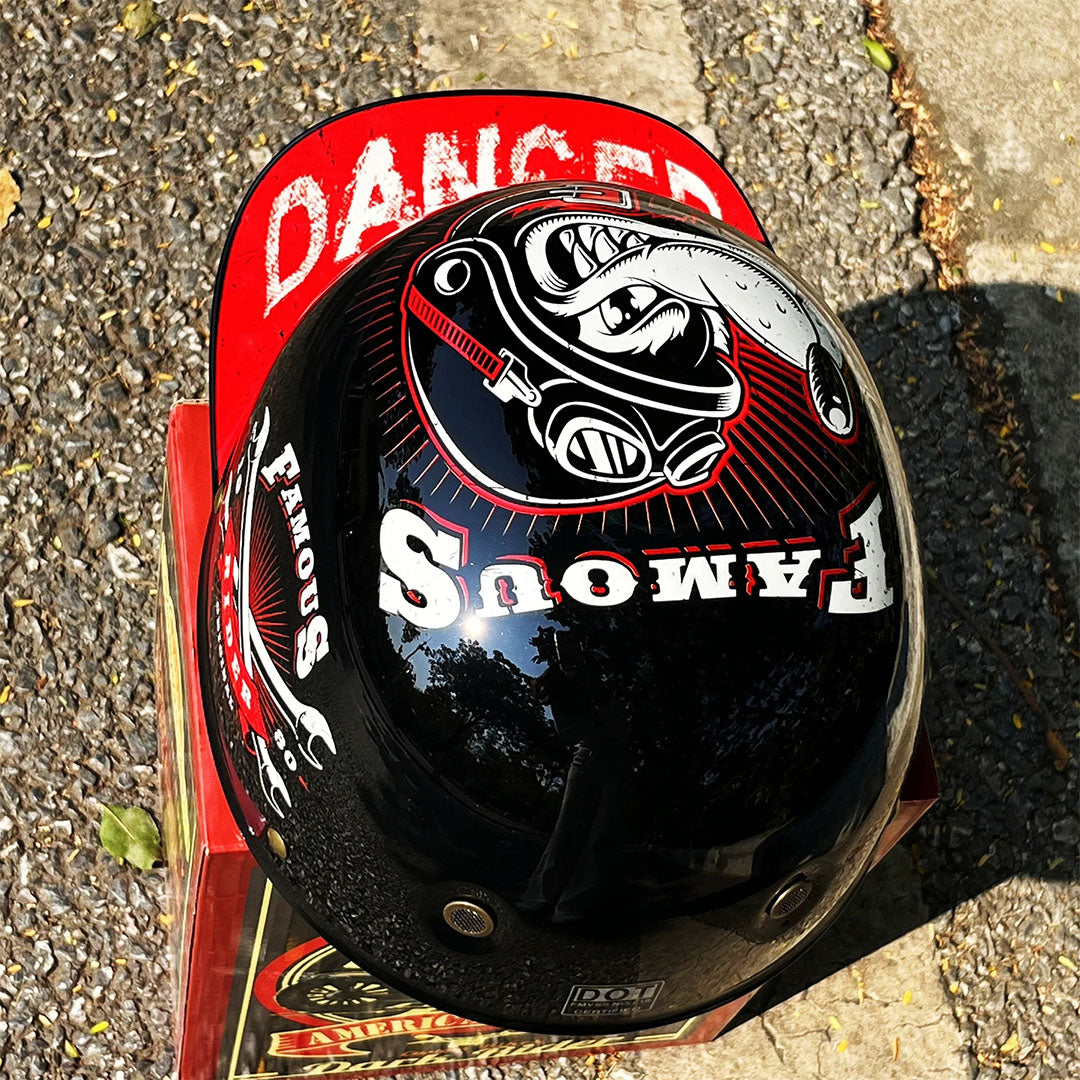 Moto baseballkasket-hjelm — DOT ECE-certificeret halvhjelm med lav profil - Desfino