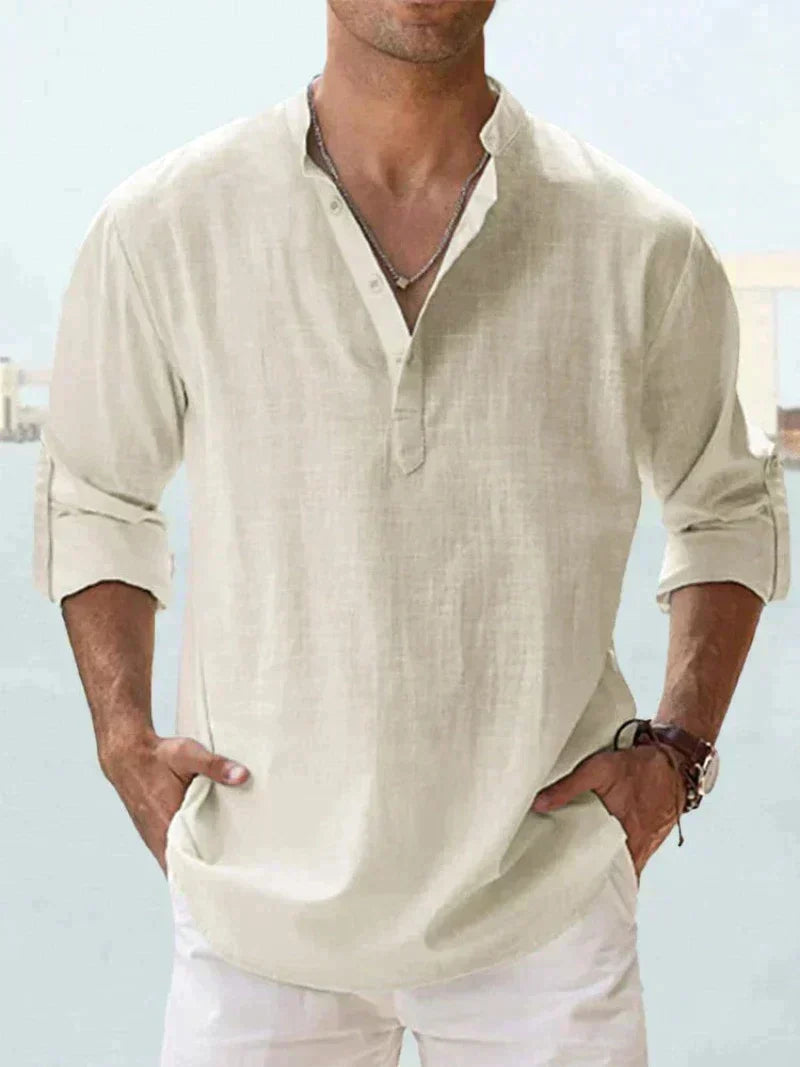 Chemise en lin Erick pour hommes — Chemise légère boutonnée pour l'été - Desfino