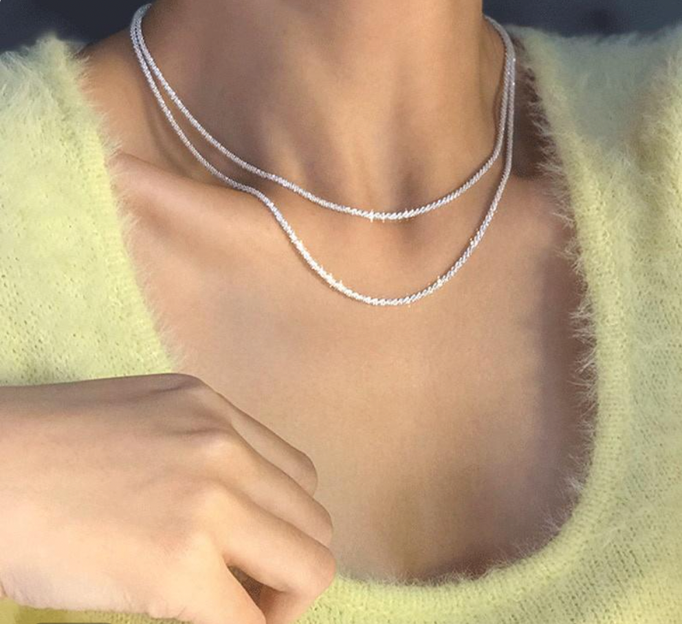 Lunara Silbernes Sternenlicht-Halsketten-Set — Zweiteiliges Sterlingsilber - Desfino