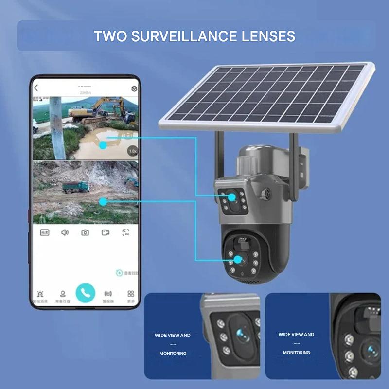 Fenlor 4K 太阳能安防摄像头 — 双镜头、10x 光学变焦、4G/WiFi - Desfino