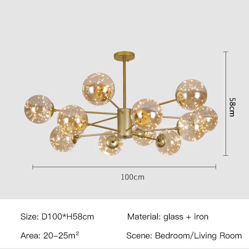 NobleLuminance lysekule i glass - skulpturell globuslampe - Desfino