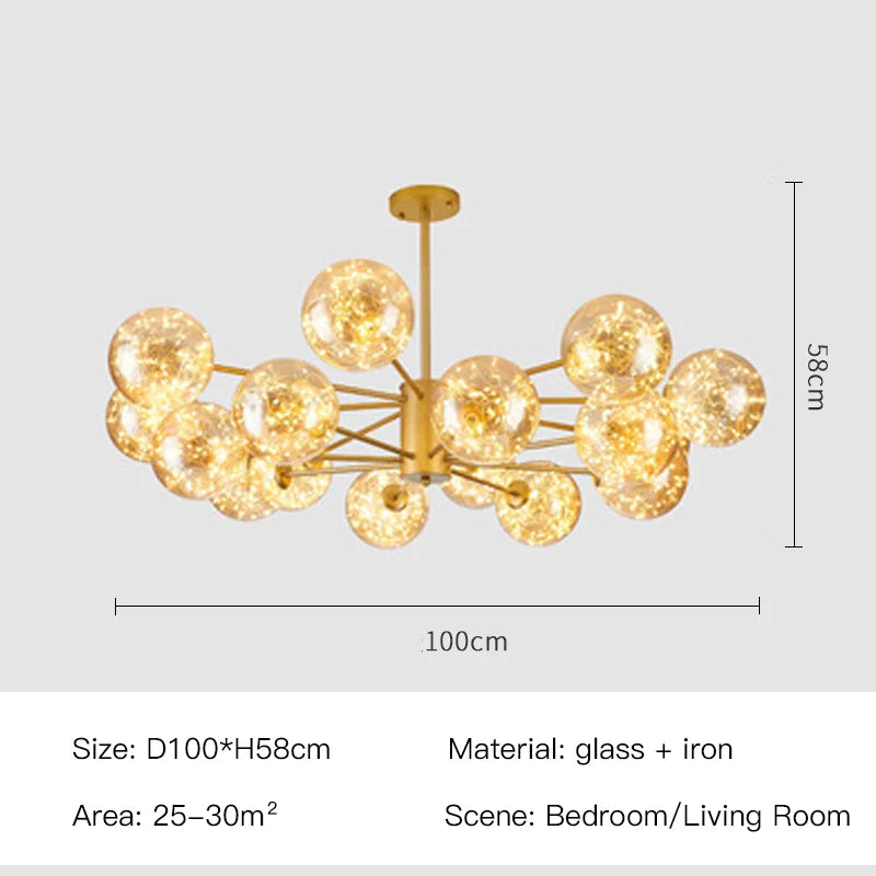 NobleLuminance lysekule i glass - skulpturell globuslampe - Desfino