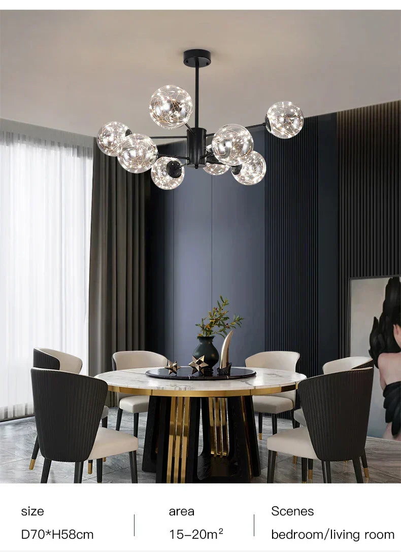 NobleLuminance lysekule i glass - skulpturell globuslampe - Desfino