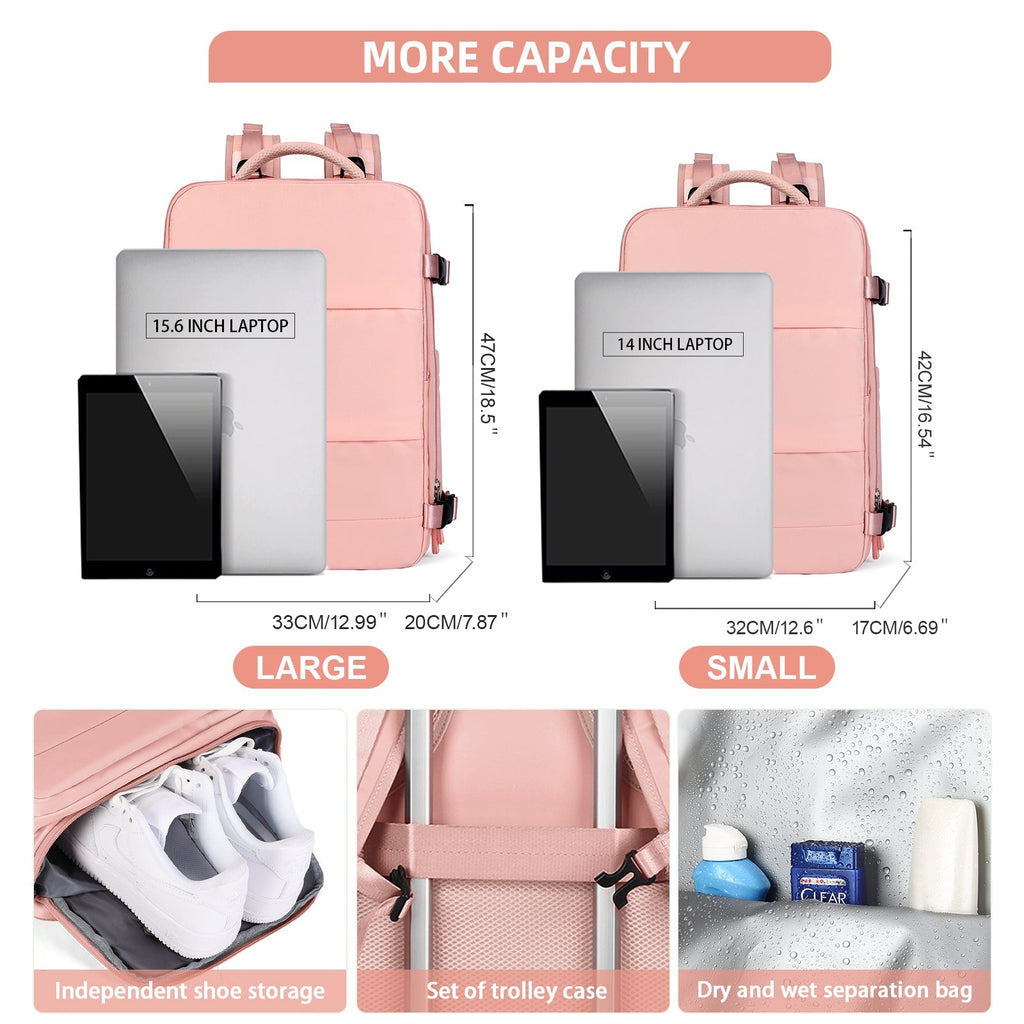 Solara Glide 45 L udvidelig smart rejserygsæk — Unisex-håndbagage - Desfino