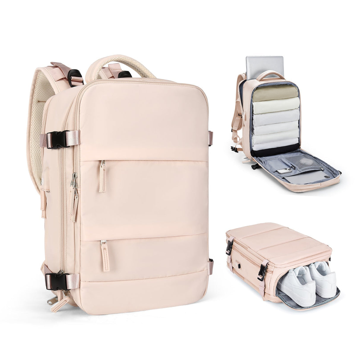 Solara Glide 45 L udvidelig smart rejserygsæk — Unisex-håndbagage - Desfino