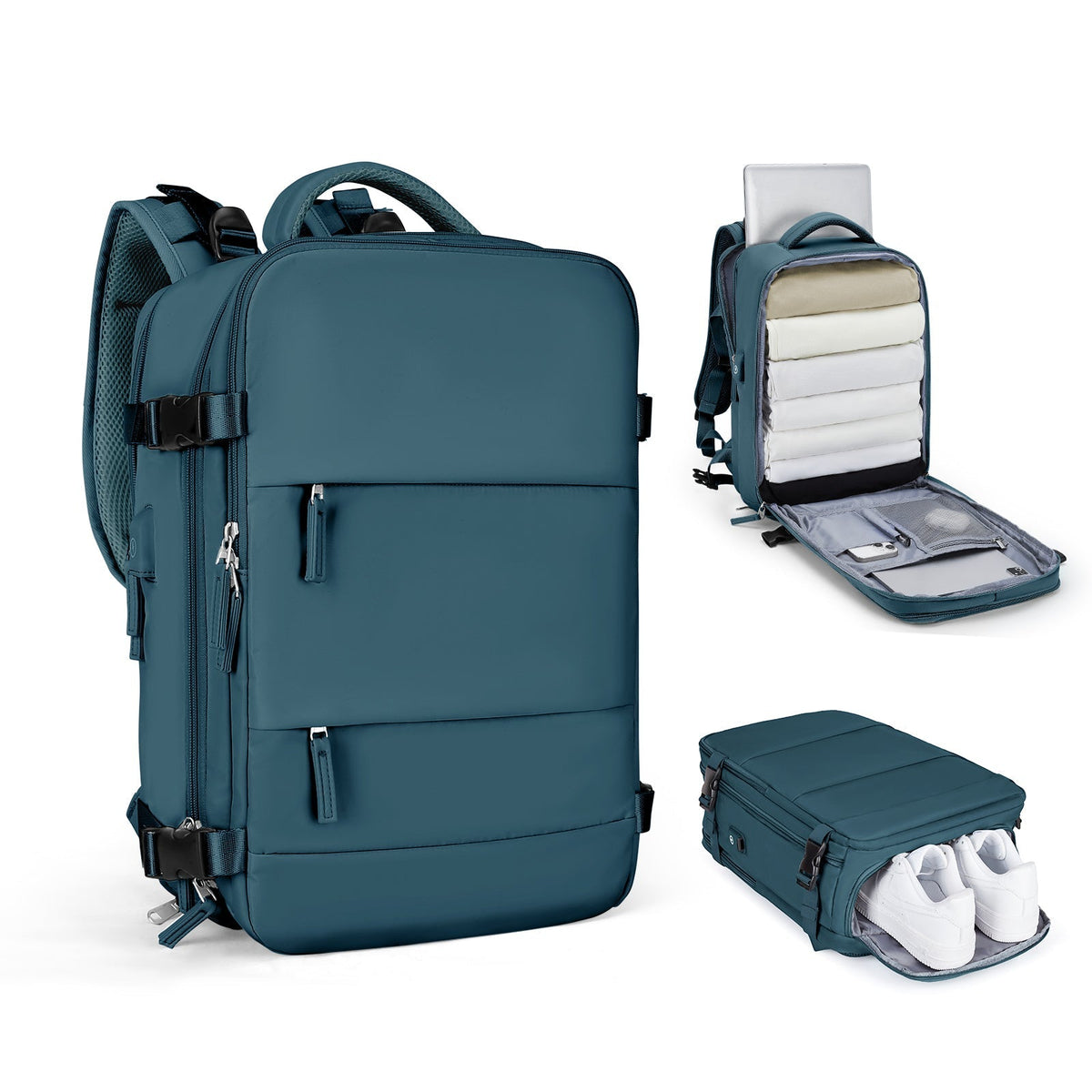 Solara Glide 45 L udvidelig smart rejserygsæk — Unisex-håndbagage - Desfino