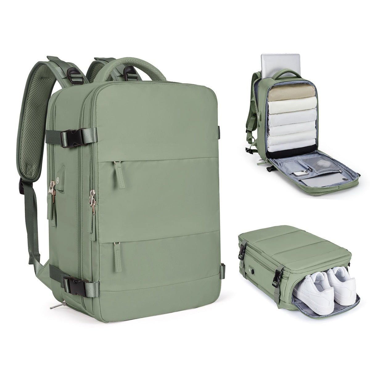 Solara Glide 45 L udvidelig smart rejserygsæk — Unisex-håndbagage - Desfino