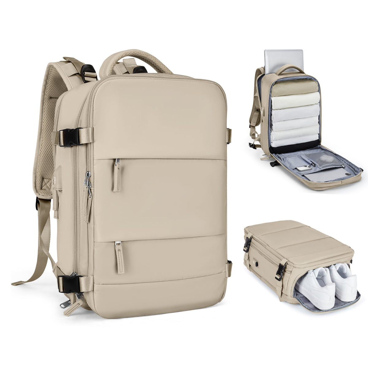 Solara Glide 45 L udvidelig smart rejserygsæk — Unisex-håndbagage - Desfino