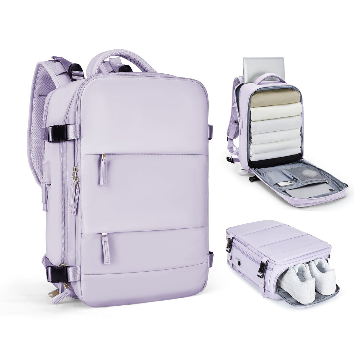 Solara Glide 45 L udvidelig smart rejserygsæk — Unisex-håndbagage - Desfino