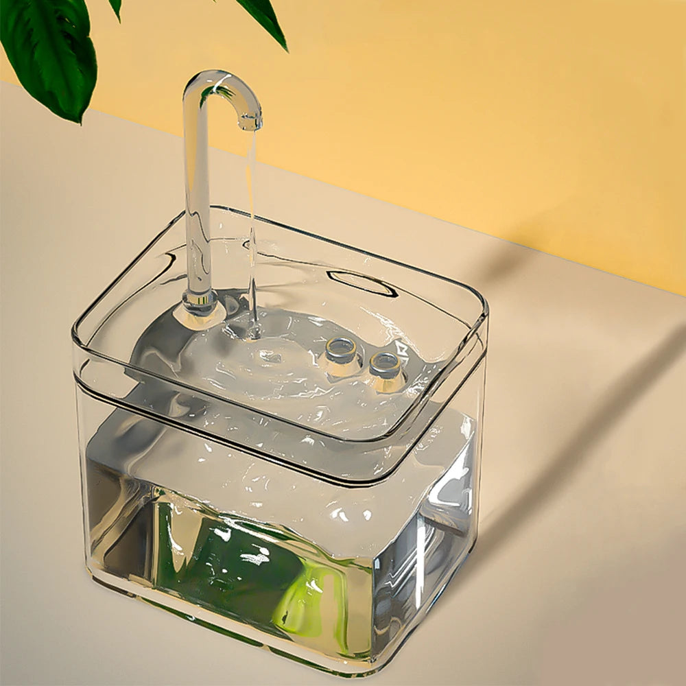QuellFlow kattenfontein van 1.5L — ultrastille instelbare waterstroom, gefilterd - Desfino