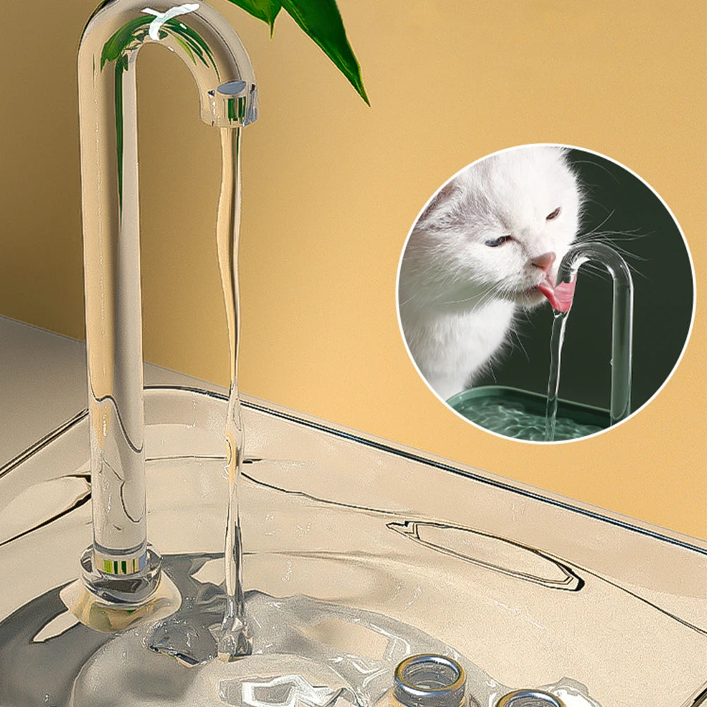 QuellFlow kattenfontein van 1.5L — ultrastille instelbare waterstroom, gefilterd - Desfino