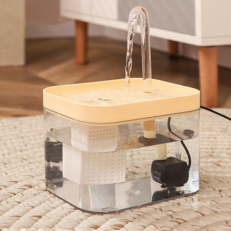 QuellFlow kattenfontein van 1.5L — ultrastille instelbare waterstroom, gefilterd - Desfino