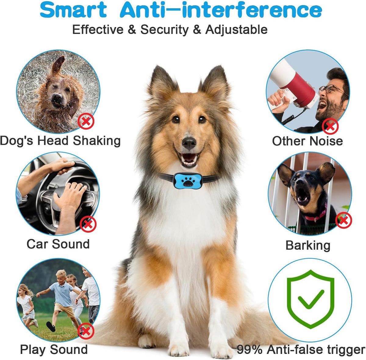 CalmPaw Pro Smart Anti-Bark Collar — Beep/Vibration, No Shock - Desfino