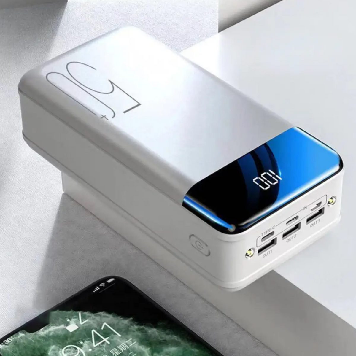 NovaCharge 100000mAh portabel powerbank — Snabbladdning - Desfino