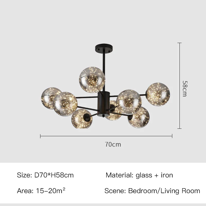 NobleLuminance lysekule i glass - skulpturell globuslampe - Desfino