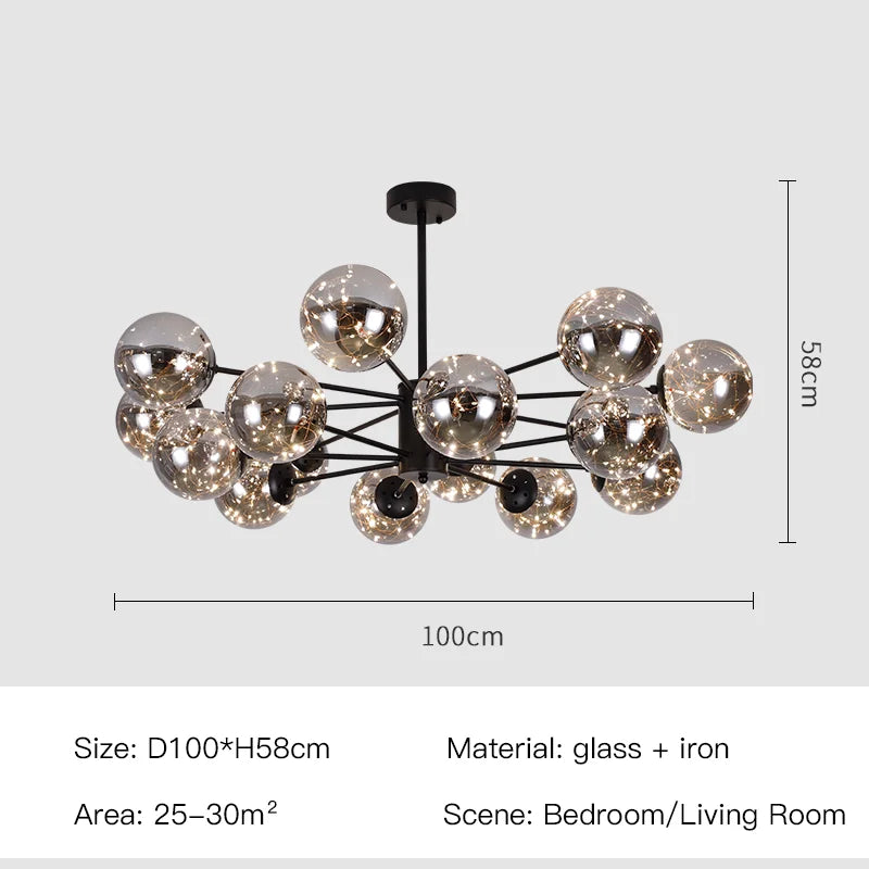 NobleLuminance lysekule i glass - skulpturell globuslampe - Desfino