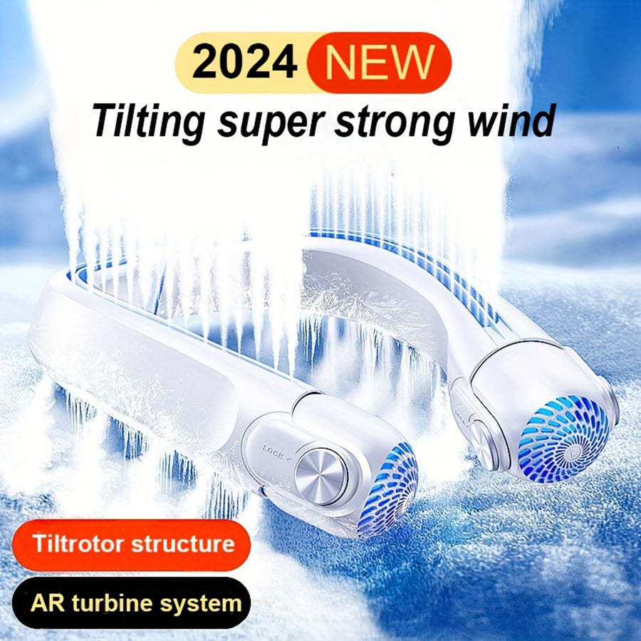 CirrusWave Portable Neck Fan — 45° Adjustable Angles, Hands-Free - Desfino