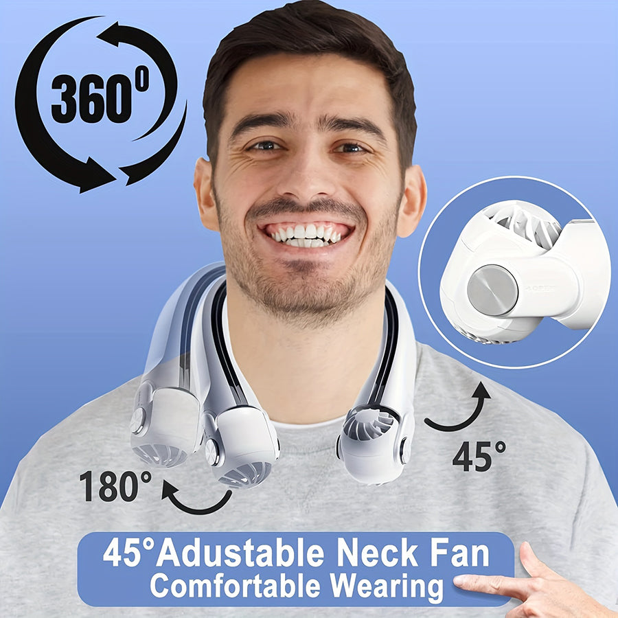 CirrusWave Portable Neck Fan — 45° Adjustable Angles, Hands-Free - Desfino